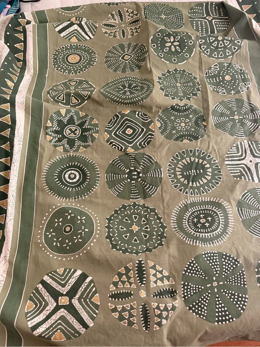 Tribal Textiles Hand painted and dyed table cloth